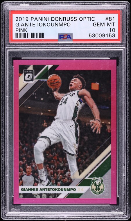 2019 Donruss Optic Pink Giannis Antetokounmpo /25 #81 PSA 10 GEM MINT