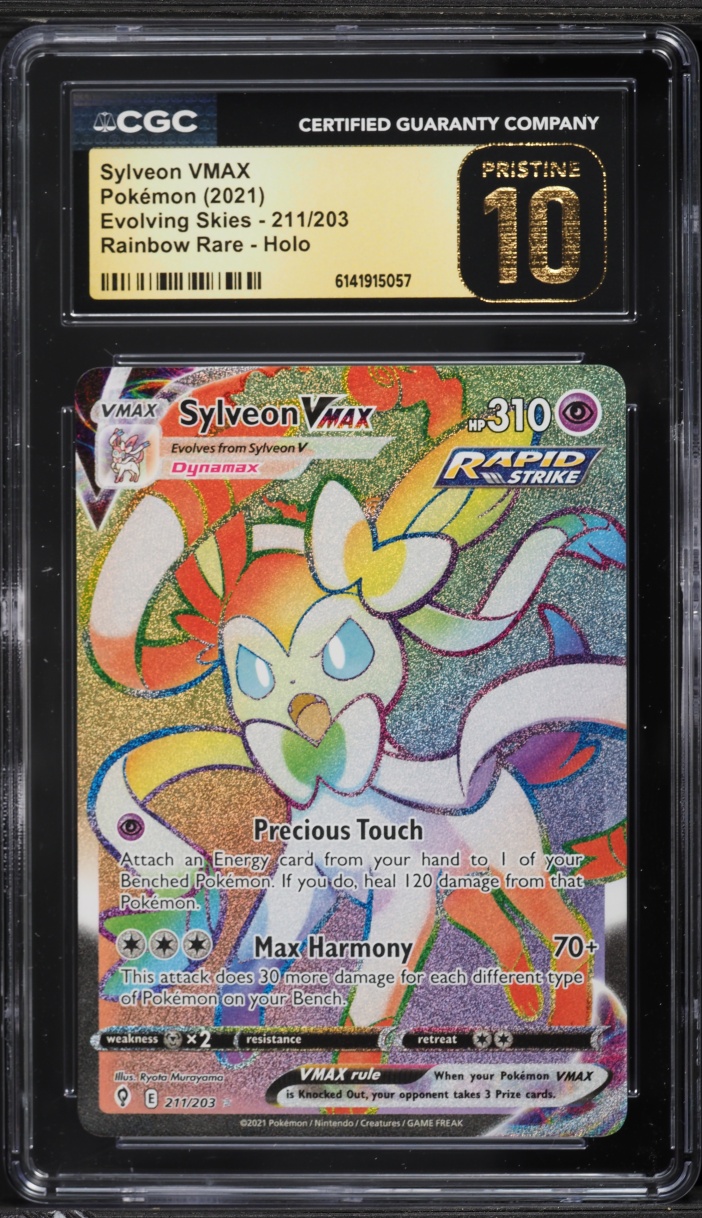 2021 Pokemon Sword & Shield Evolving Skies Rainbow Rare Sylveon VMAX #211 CGC 10 PRISTINE