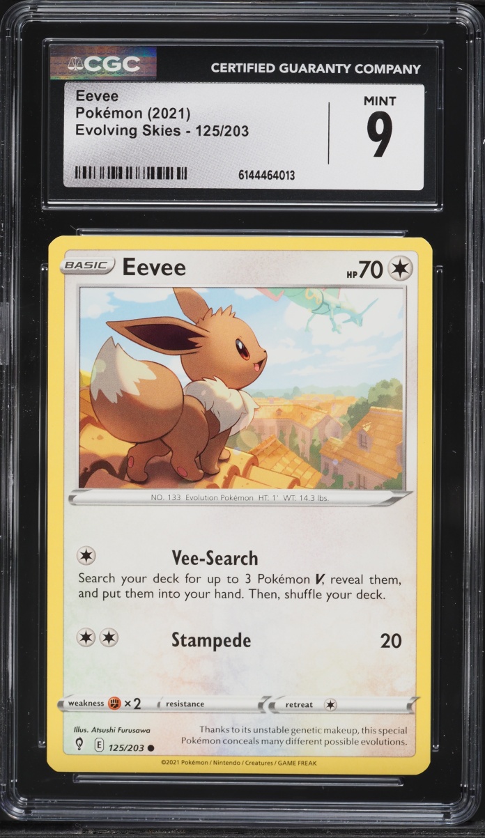 2021 Pokemon Sword & Shield Evolving Skies Eevee #125 CGC 9 MINT