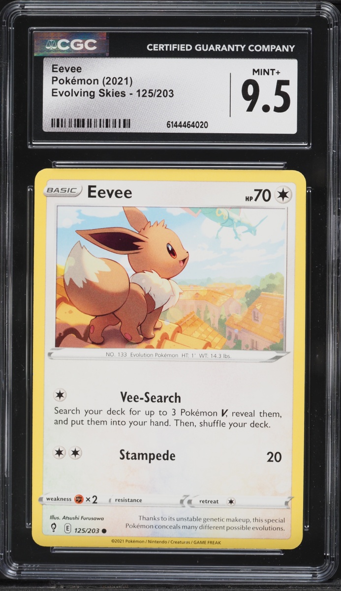 2021 Pokemon Sword & Shield Evolving Skies Eevee #125 CGC 9.5 MINT+