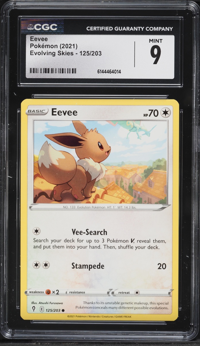 2021 Pokemon Sword & Shield Evolving Skies Eevee #125 CGC 9 MINT