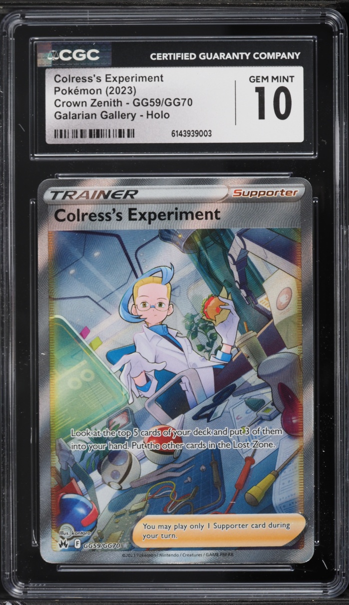 2023 Pokemon Sword & Shield Crown Zenith Full Art Colress's Experiment #GG59 CGC 10 GEM MINT