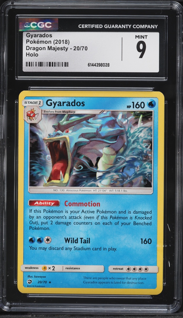 2018 Pokemon Sun & Moon Dragon Majesty Holo Gyarados #20 CGC 9 MINT