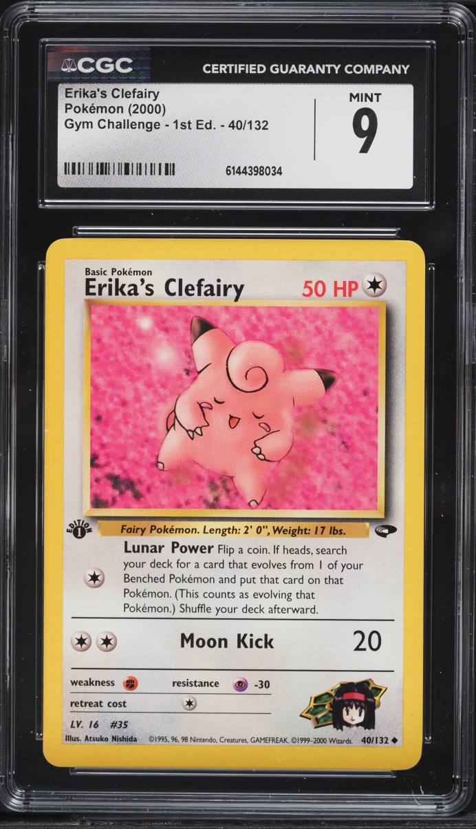 2000 Pokemon Gym Challenge 1st Edition Erika's Clefairy #40 CGC 9 MINT
