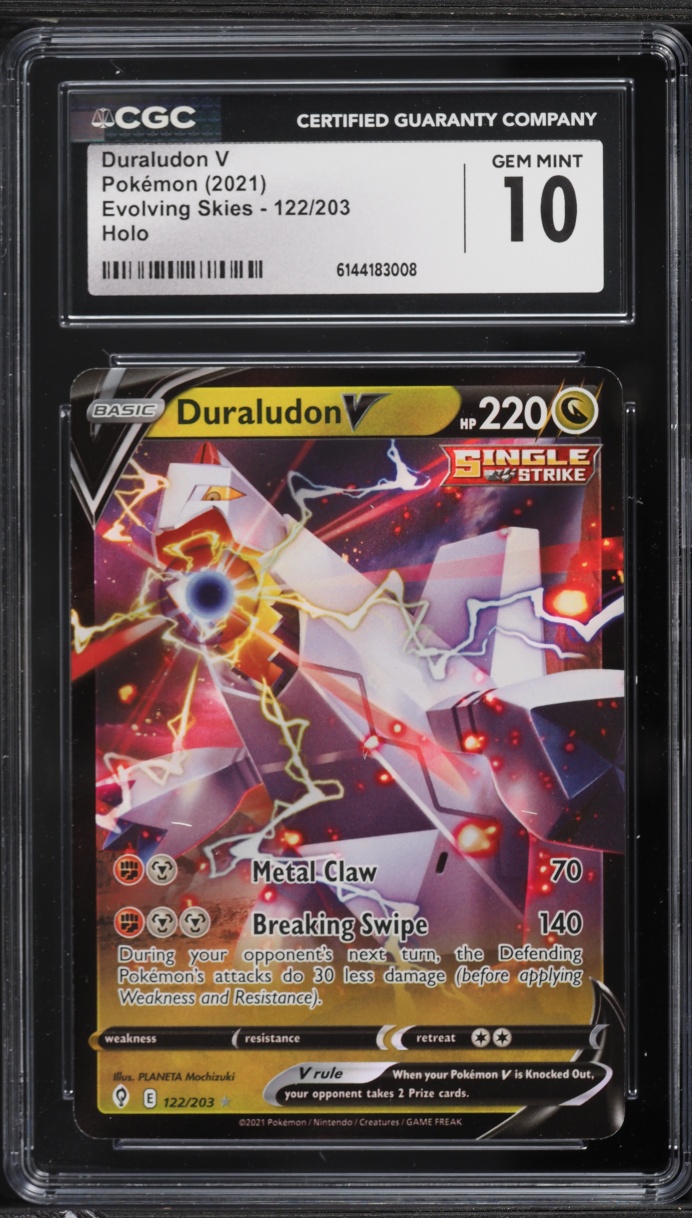 2021 Pokemon Sword & Shield Evolving Skies Duraludon V #122 CGC 10 GEM MINT