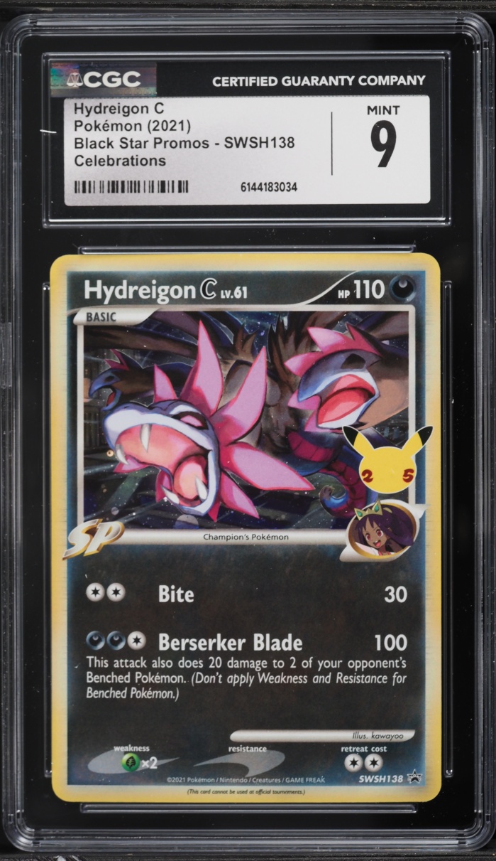 2021 Pokemon Sword & Shield Promo Celebrations Holo Hydreigon C #SWSH138 CGC 9 MINT
