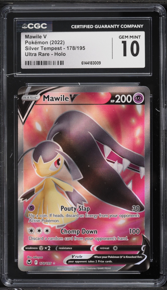 2022 Pokemon Sword & Shield Silver Tempest Full Art Mawile V #178 CGC 10 GEM MINT