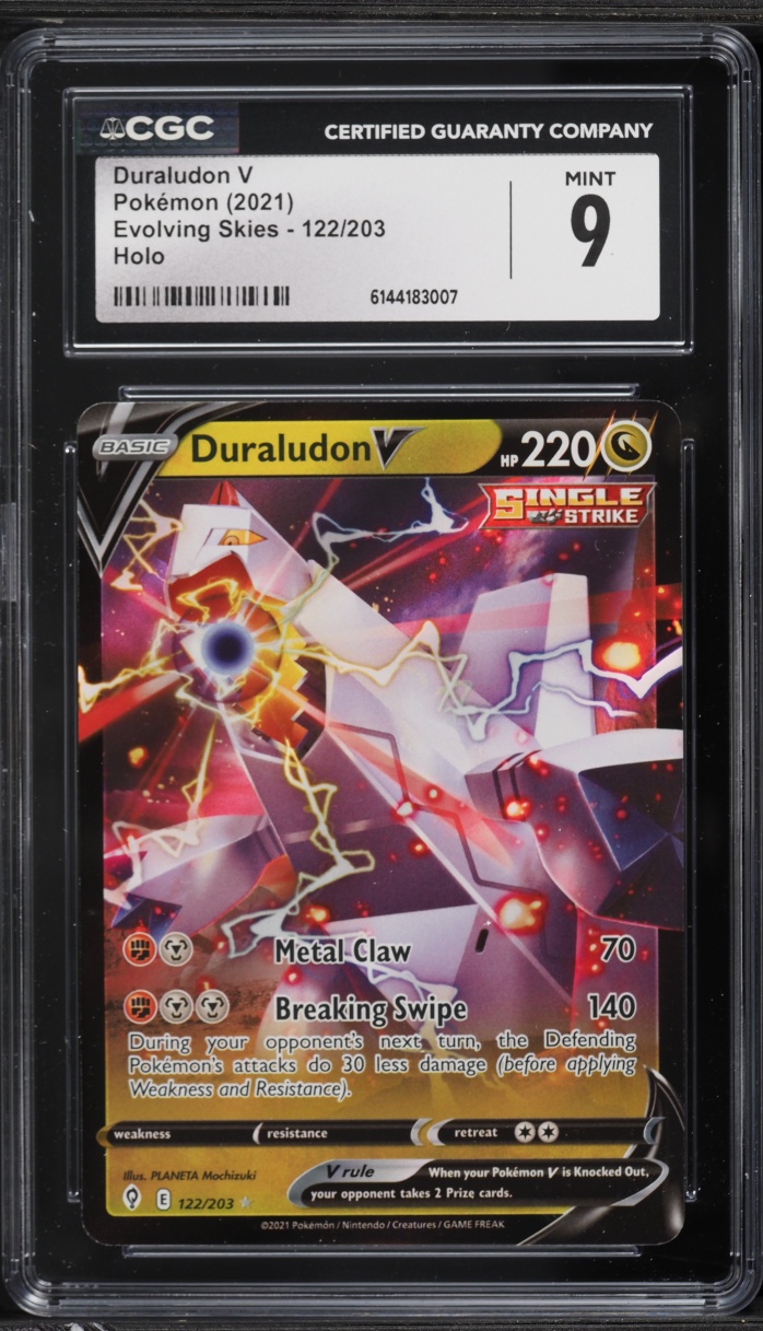 2021 Pokemon Sword & Shield Evolving Skies Duraludon V #122 CGC 9 MINT