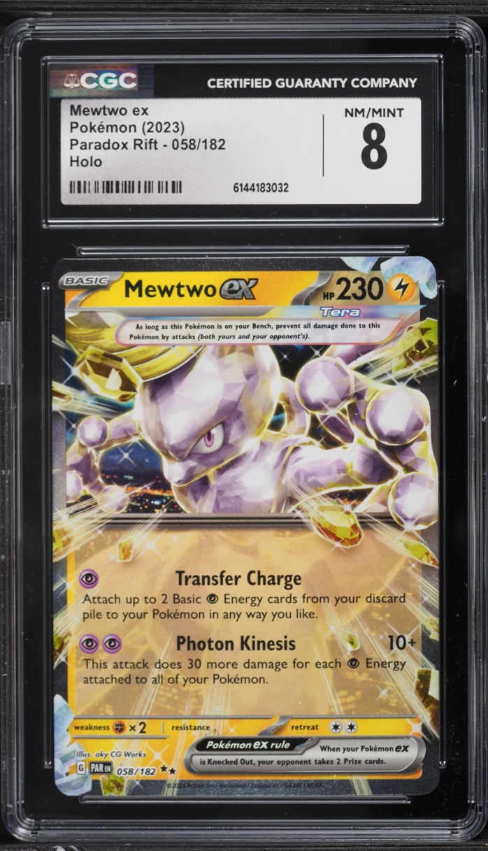 2023 Pokemon Scarlet & Violet Paradox Rift Holo Mewtwo ex #58 CGC 8 NM-MT