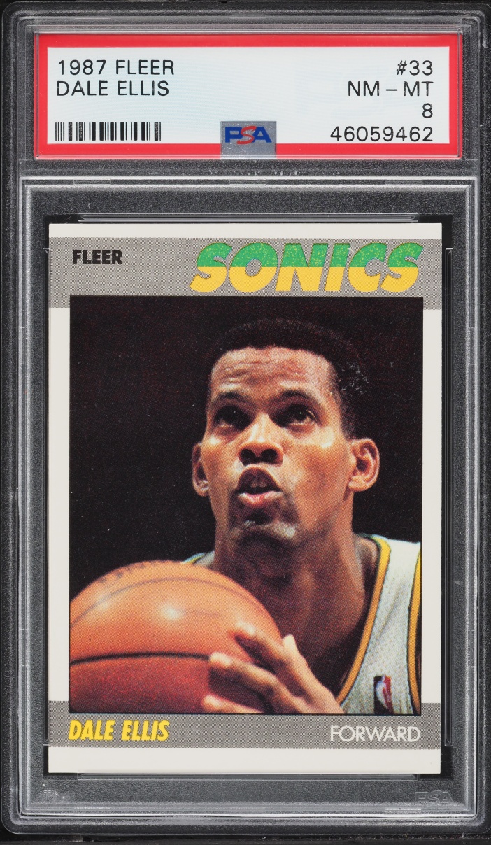 1987 Fleer Basketball Dale Ellis ROOKIE #33 PSA 8 NM-MT