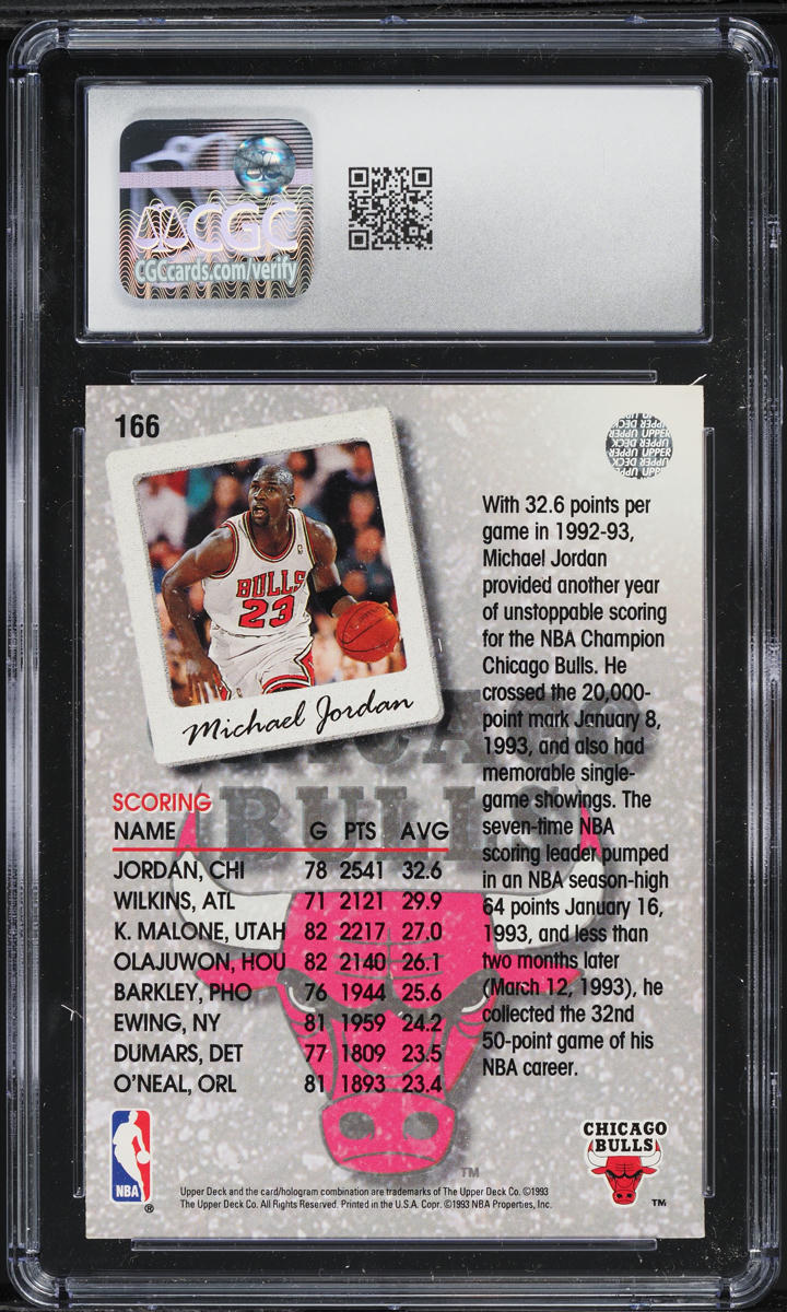1993 Upper Deck Basketball Michael Jordan #166 CGC 8.5 NM-MT+