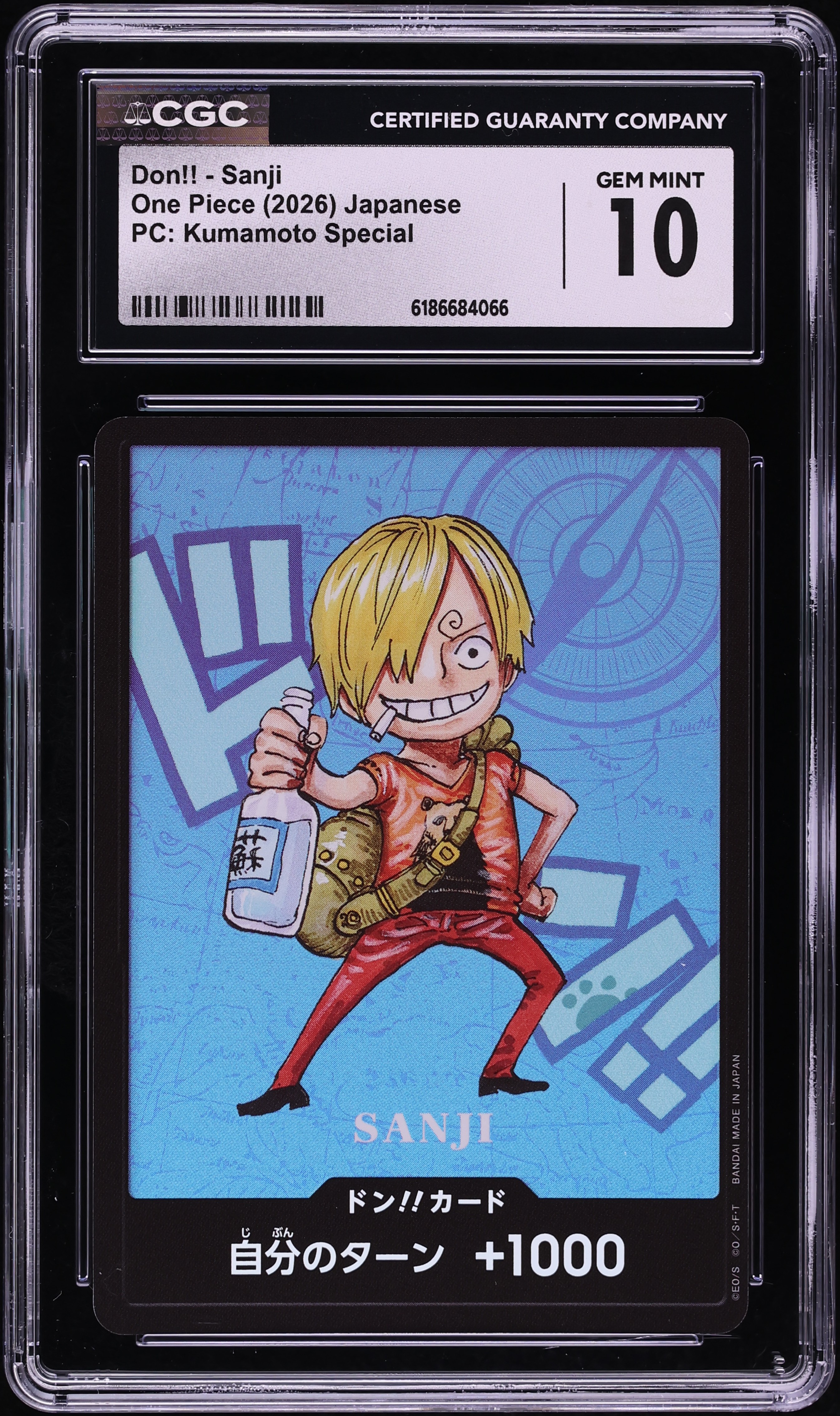2026 One Piece Japanese Premium Collection Kumamoto Special Don!! Sanji CGC 10 GEM MINT