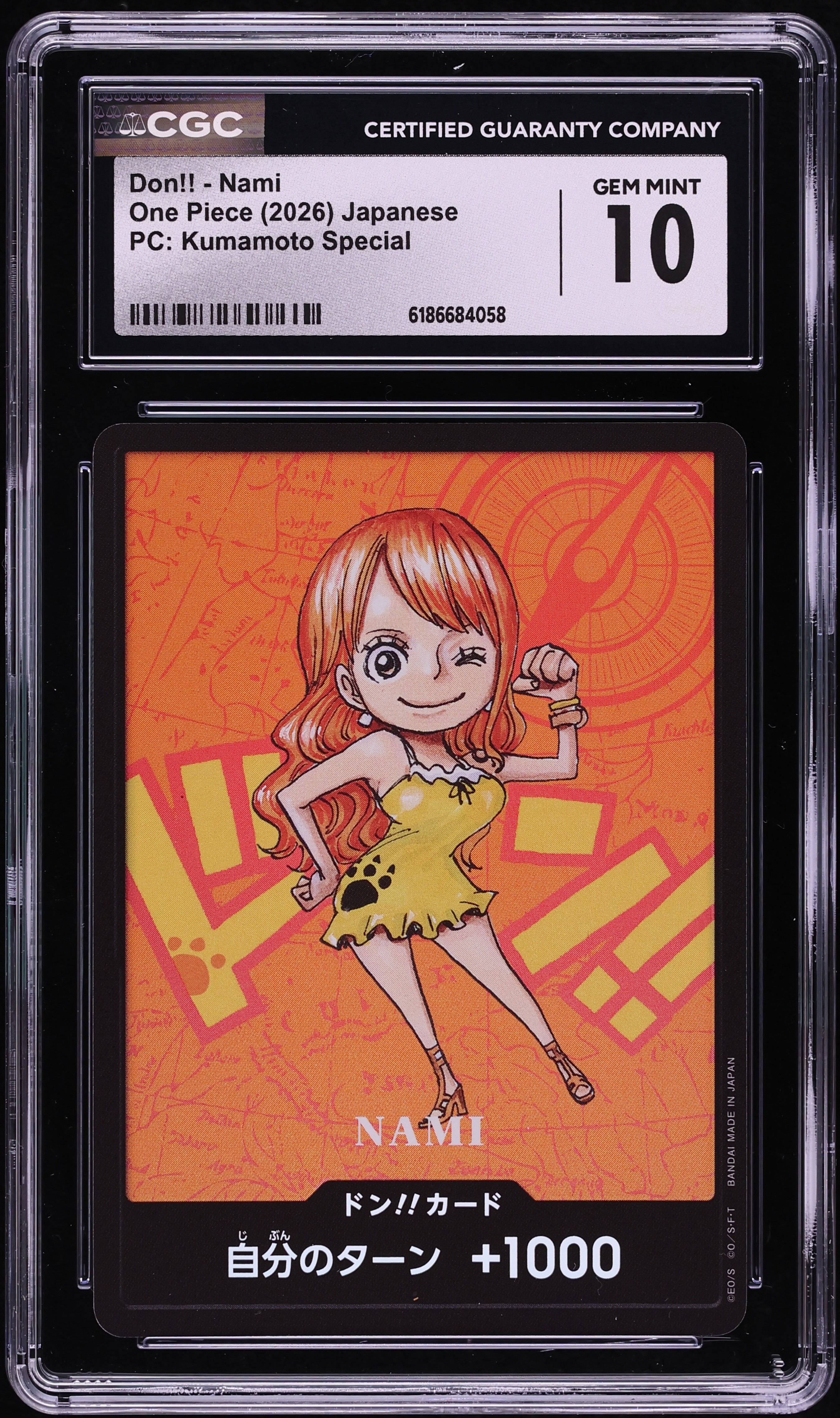 2026 One Piece Japanese Premium Collection Kumamoto Special Don!! Nami CGC 10 GEM MINT