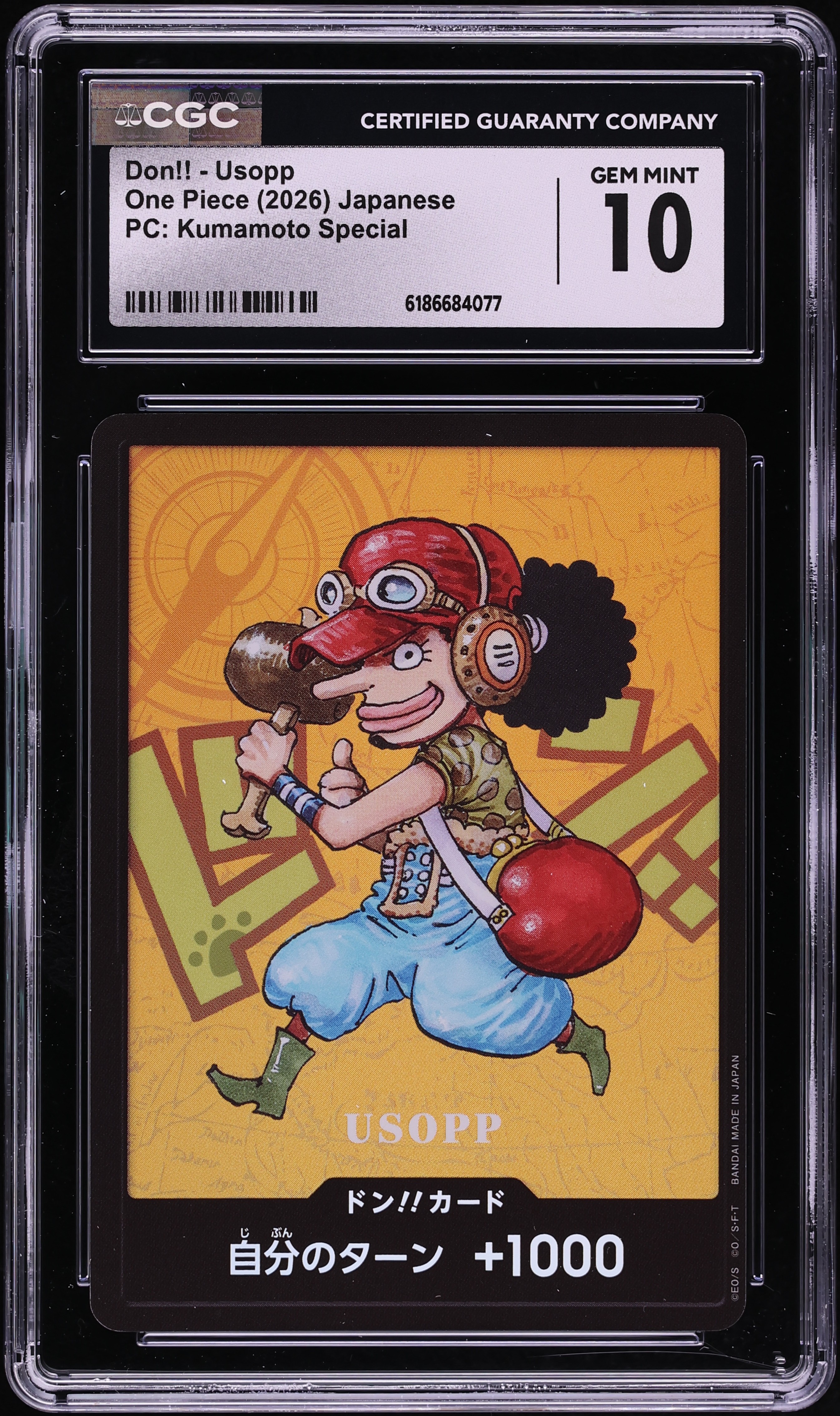 2026 One Piece Japanese Premium Collection Kumamoto Special Don!! Usopp CGC 10 GEM MINT