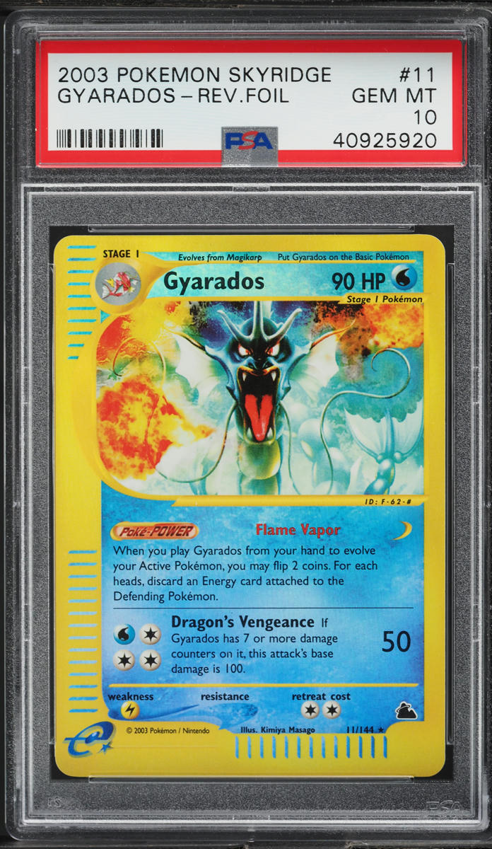 2003 Pokemon Skyridge Reverse Holo Gyarados #11 PSA 10 GEM MINT