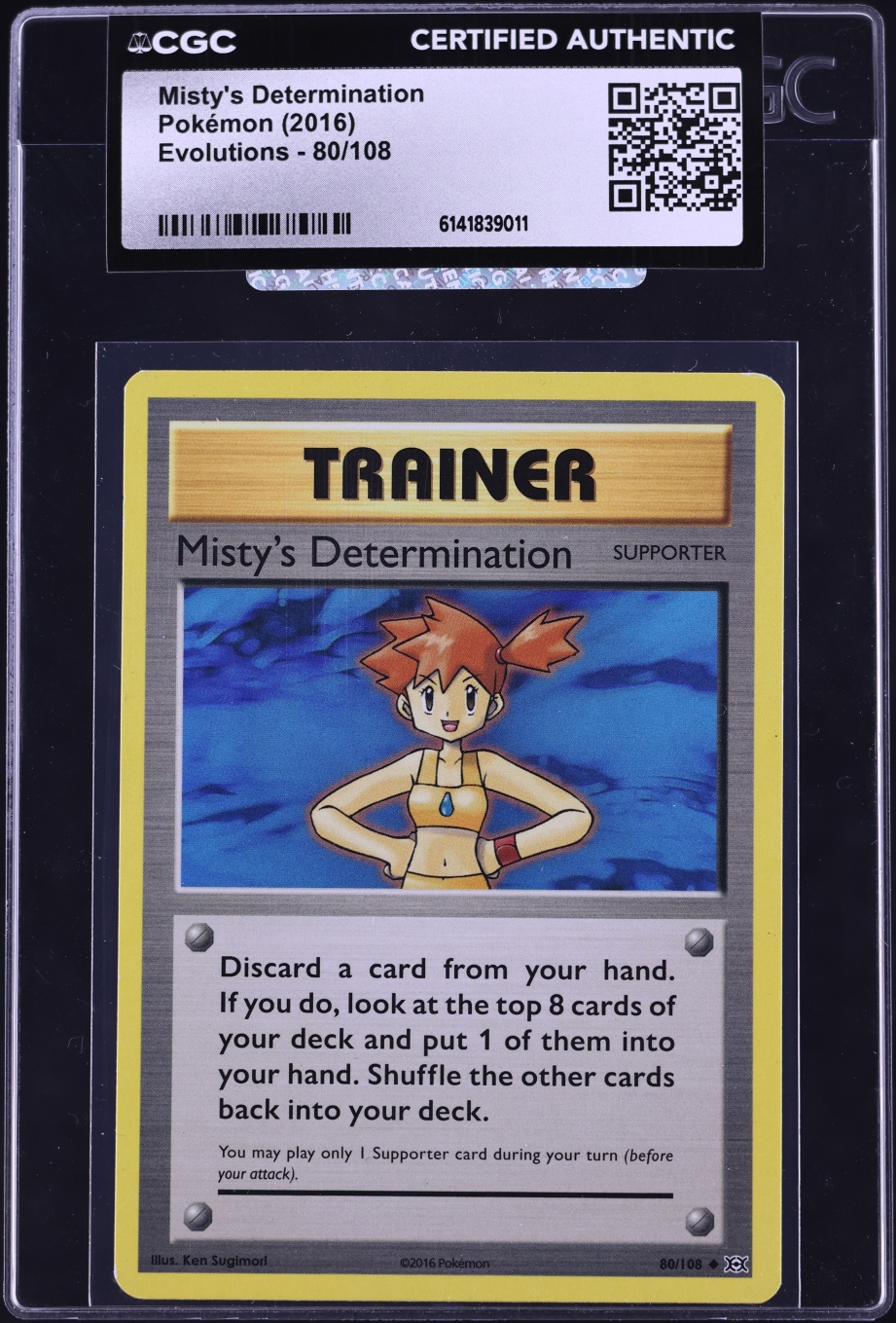 2016 Pokemon XY Evolutions Misty's Determination #80 CGC AUTH