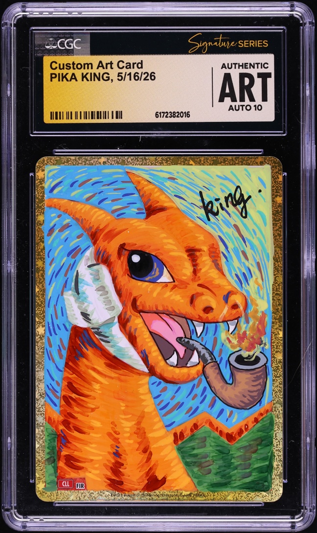 Pika King Signed Custom Art Card AUTO CGC Signature Series AUTH