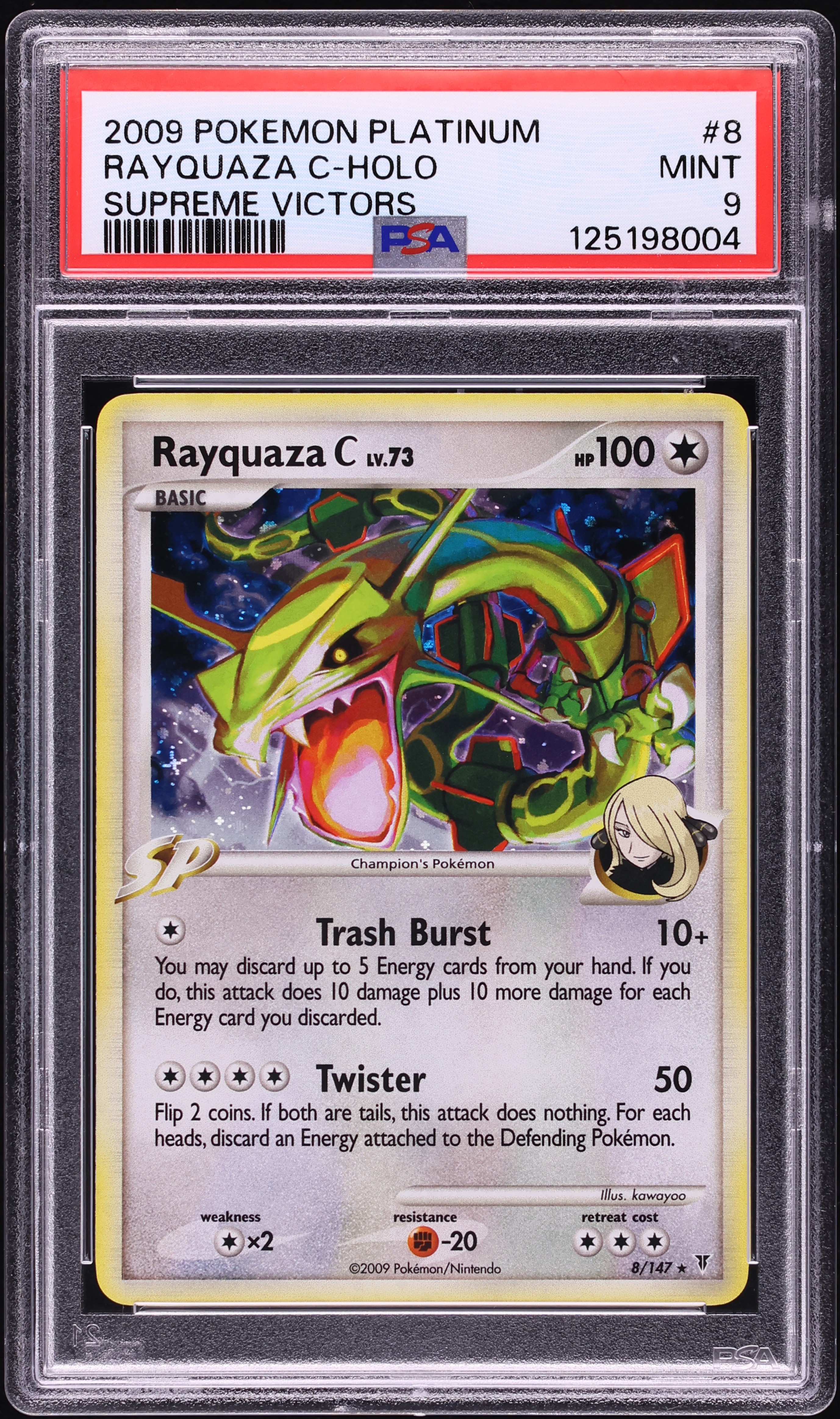 2009 Pokemon Platinum Supreme Victors Holo Rayquaza C #8 PSA 9 MINT