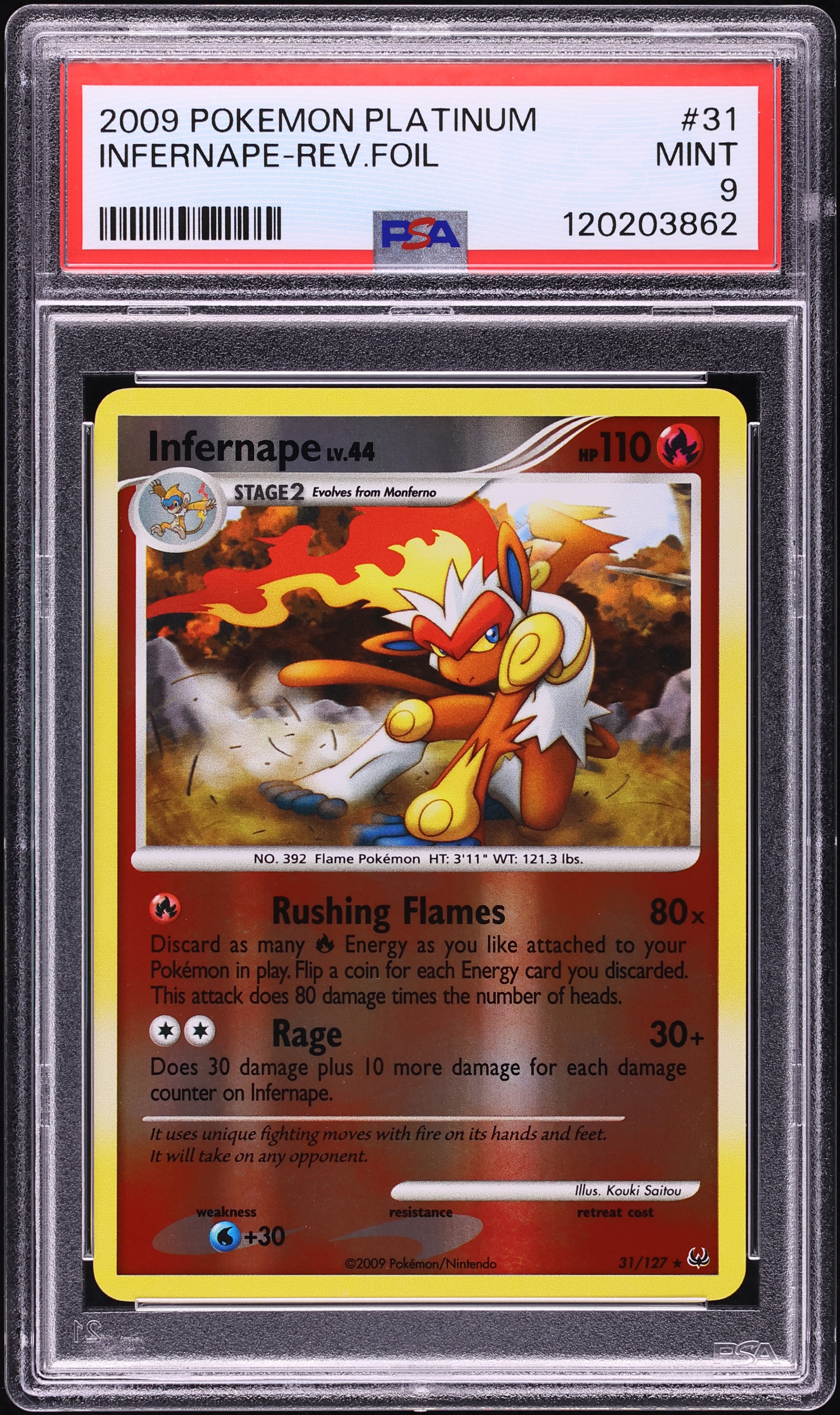 2009 Pokemon Platinum Reverse Holo Infernape #31 PSA 9 MINT