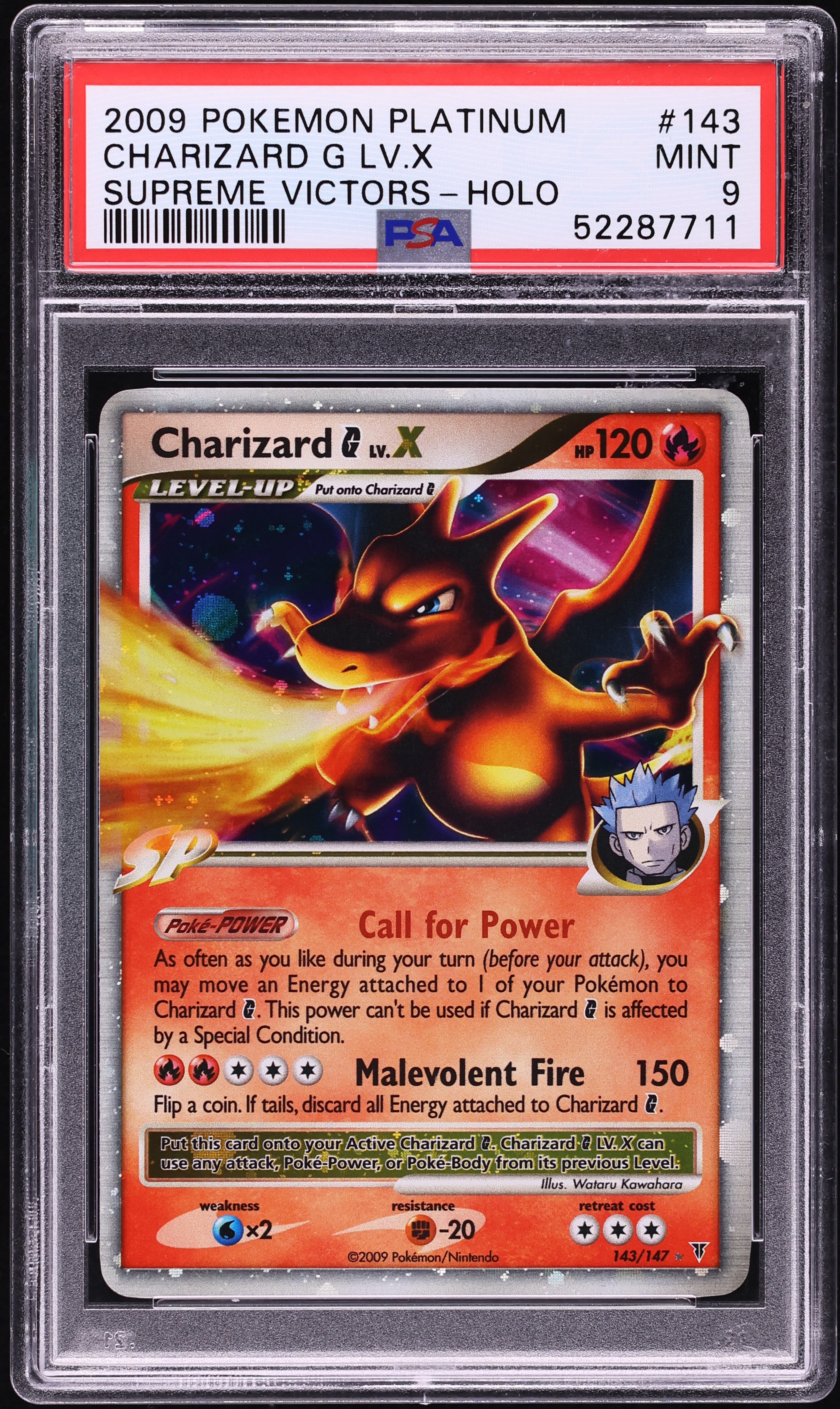 2009 Pokemon Platinum Supreme Victors Holo Charizard G Lv.X #143 PSA 9 MINT