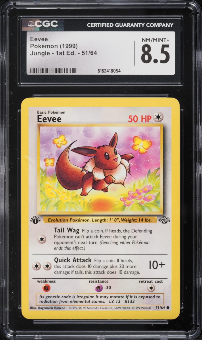 1999 Pokemon Jungle 1st Edition Eevee #51 CGC 8.5 NM-MT+