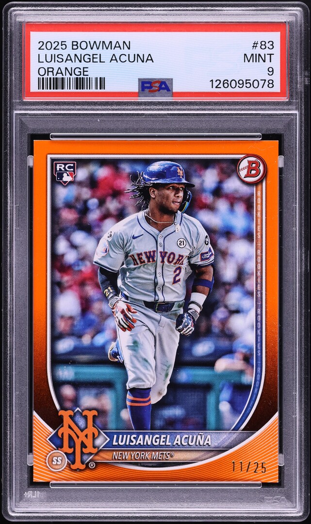2025 Bowman Orange Luisangel Acuna ROOKIE /25 #83 PSA 9 MINT
