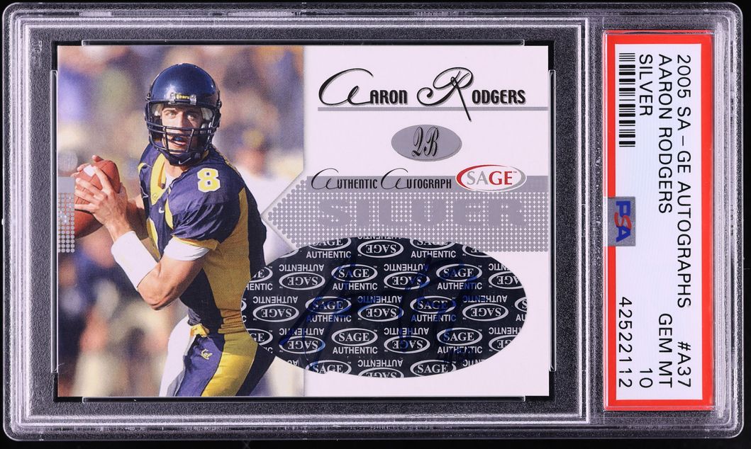 2005 SAGE Silver Aaron Rodgers ROOKIE AUTO #A37 PSA 10 GEM MINT - Photo 1