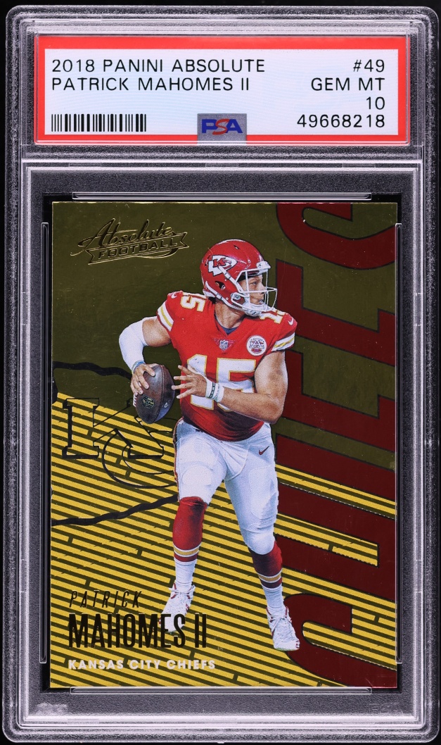 2018 Absolute Football Patrick Mahomes II #49 PSA 10 GEM MINT - Photo 1