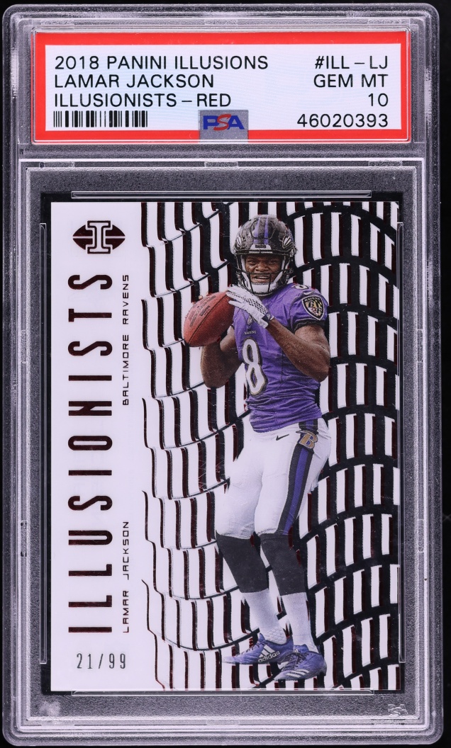 2018 Panini Illusions Illusionists Red Lamar Jackson ROOKIE /99 #ILL-LJ PSA 10 GEM MINT - Photo 1