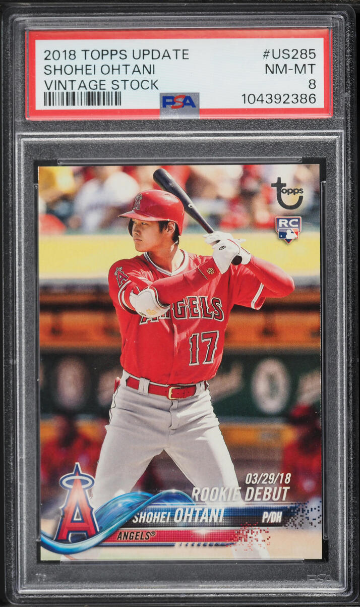 2018 Topps Update Vintage Stock Shohei Ohtani ROOKIE /99 #US285 PSA 8 NM-MT