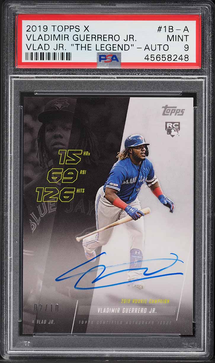 2019 Topps X Vlad The Legend Vladimir Guerrero Jr. ROOKIE AUTO /10 #1B ...
