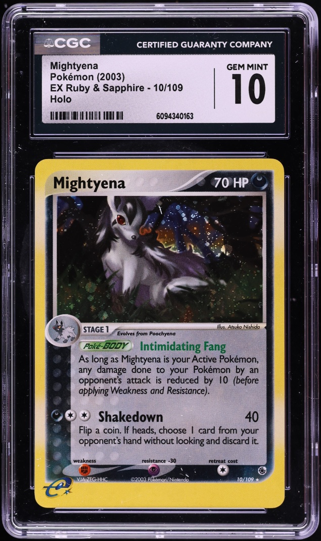 2003 Pokemon EX Ruby & Sapphire Holo Mightyena #10 CGC 10 GEM MINT