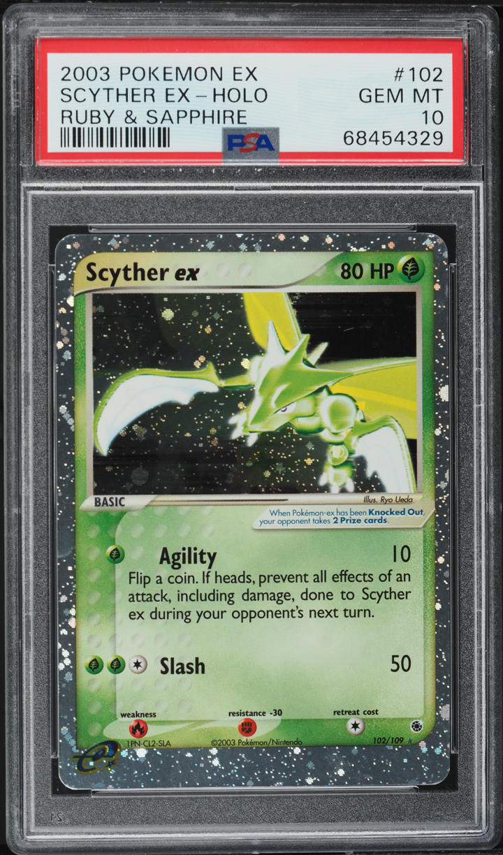 2003 Pokemon EX Ruby & Sapphire Holo Scyther ex #102 PSA 10 GEM MINT