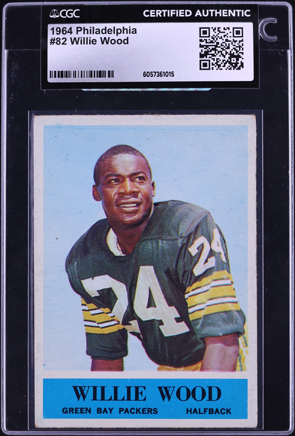 1964 Philadelphia Willie Wood #82 CGC AUTH