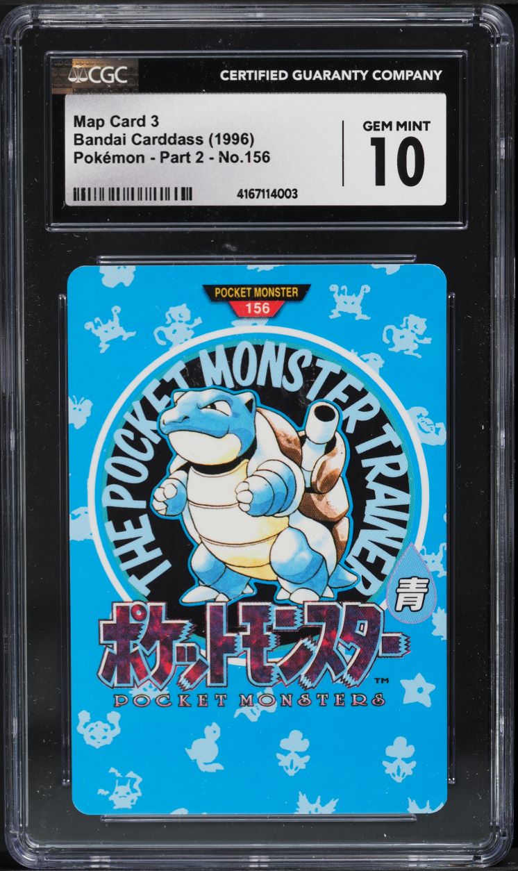 1996 Pokemon Japanese Bandai Carddass Vending Blastoise Trainer #156 CGC 10 GEM