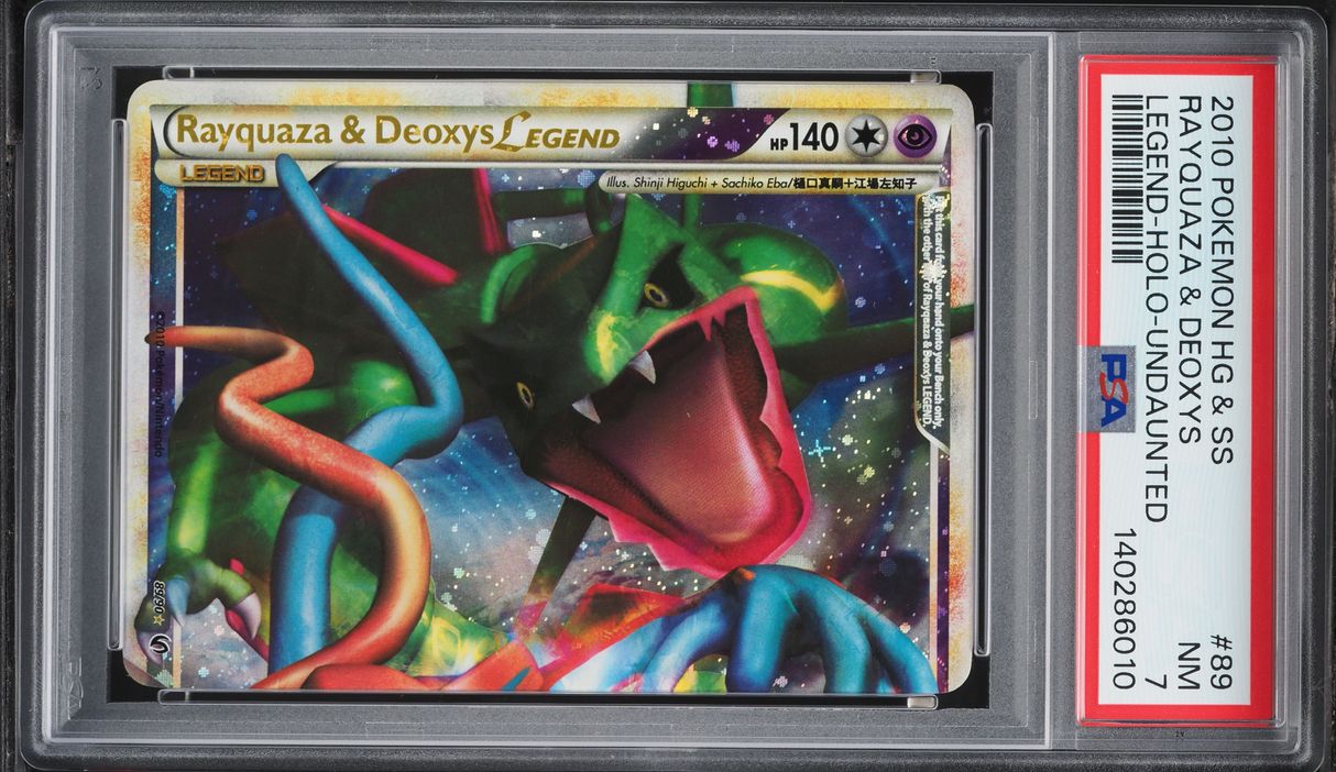 2010 Pokemon HeartGold & SoulSilver Undaunted Legend Holo Rayquaza & Deoxys #89 PSA 7 NRMT