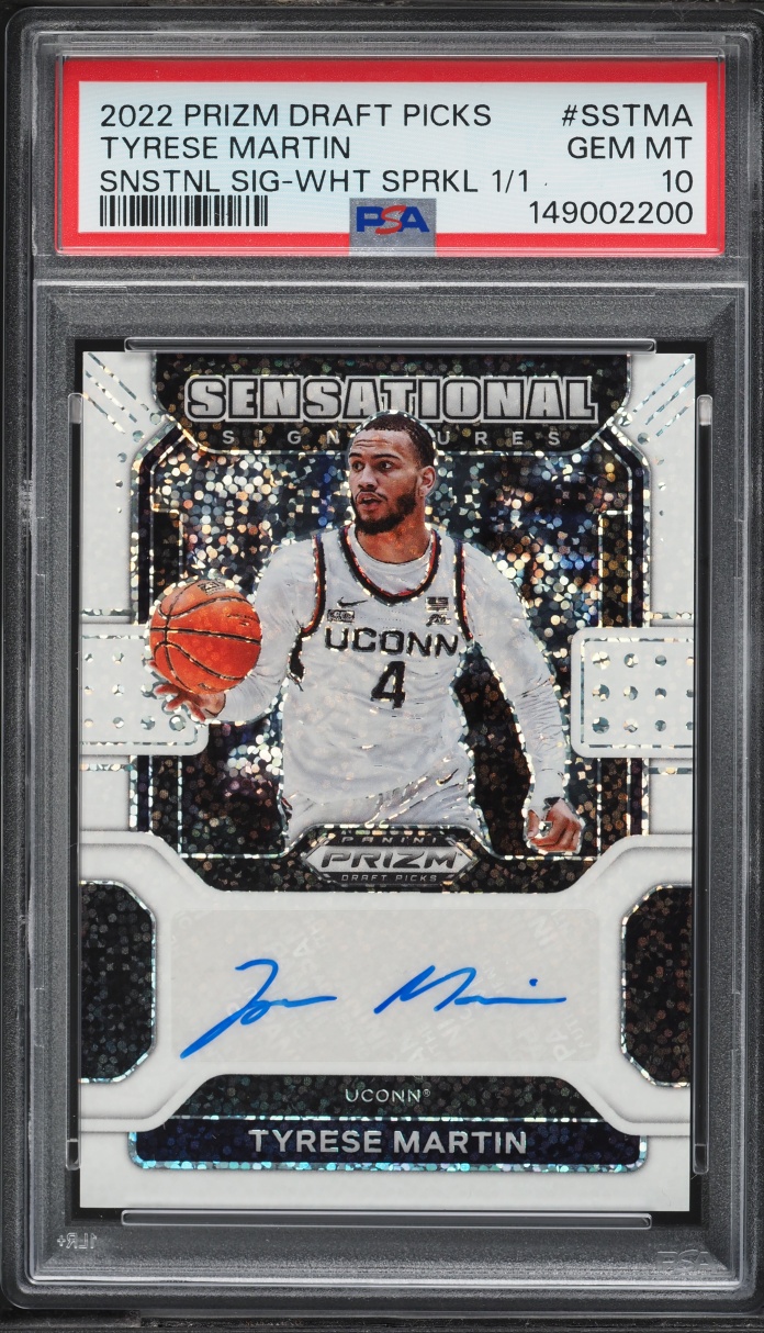 2022 Panini Prizm Draft Sensational White Sparkle Tyrese Martin ROOKIE AUTO 1/1 #SS-TMA PSA 10