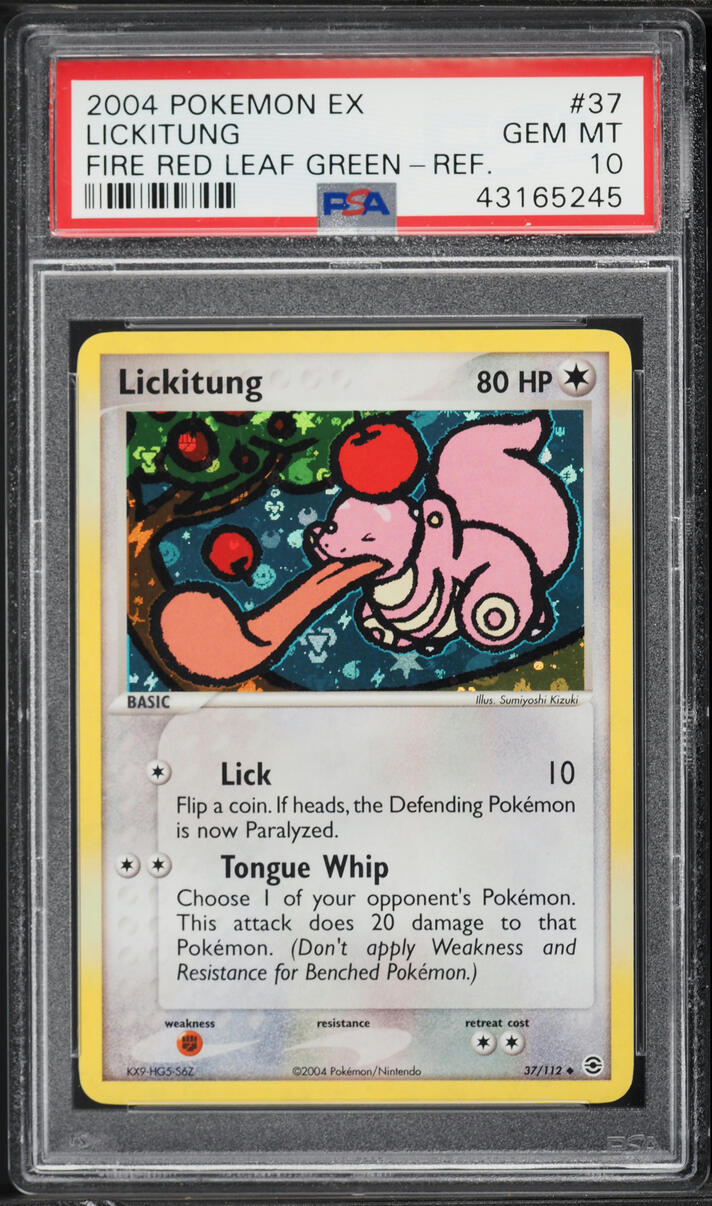 2004 Pokemon EX Fire Red Leaf Green Reverse Holo Lickitung #37 PSA 10 GEM MINT