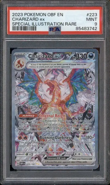 2023 Pokemon Scarlet & Violet Obsidian Flames #223/197 Charizard ex PSA 9