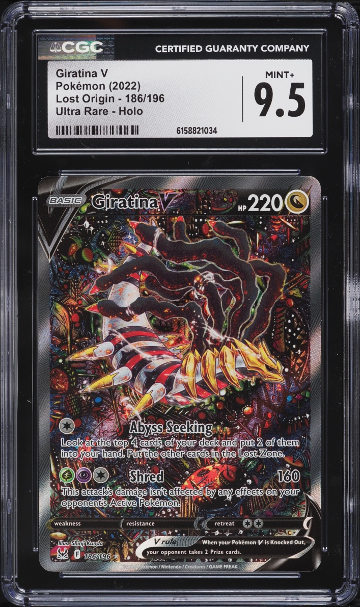 2022 Pokemon Sword & Shield Lost Origin Alt Art Giratina V #186 CGC 9.5 MINT+