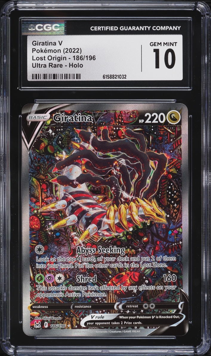 2022 Pokemon Sword & Shield Lost Origin Alt Art Giratina V #186 CGC 10 GEM MINT