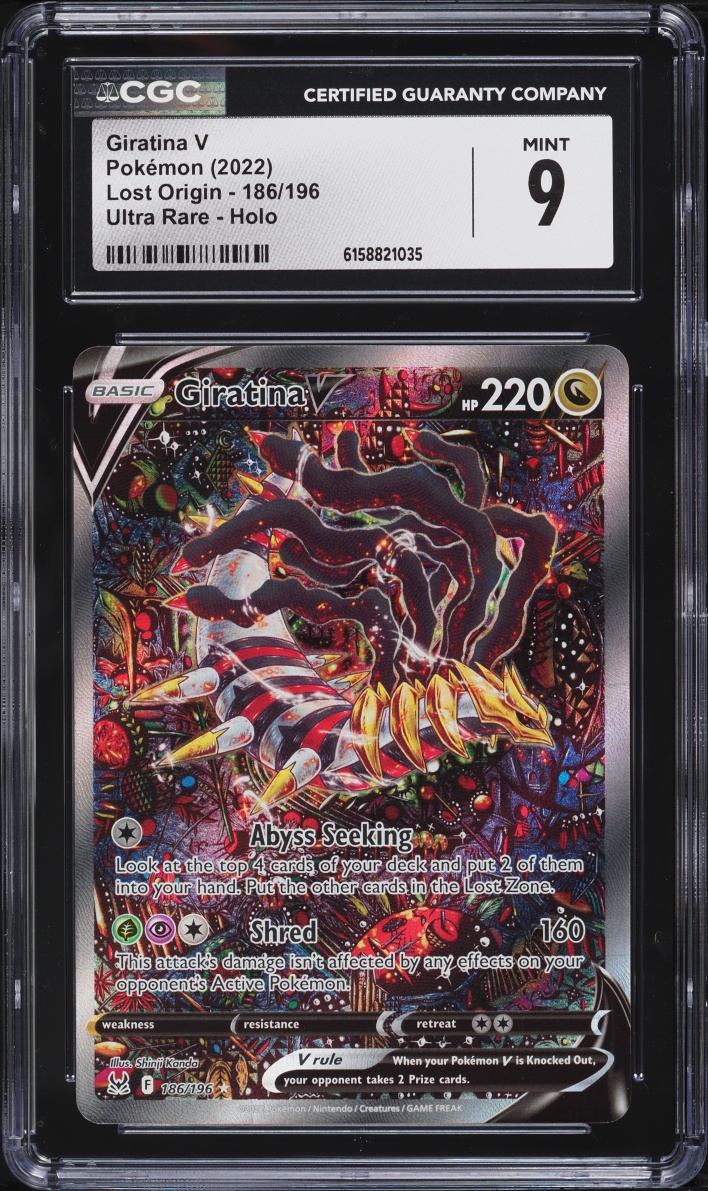 2022 Pokemon Sword & Shield Lost Origin Alt Art Giratina V #186 CGC 9 MINT
