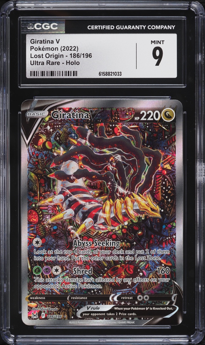 2022 Pokemon Sword & Shield Lost Origin Alt Art Giratina V #186 CGC 9 MINT