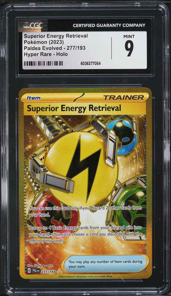 2023 Pokemon SV Paldea Evolved Hyper Rare Superior Energy Retrieval #277 CGC 9