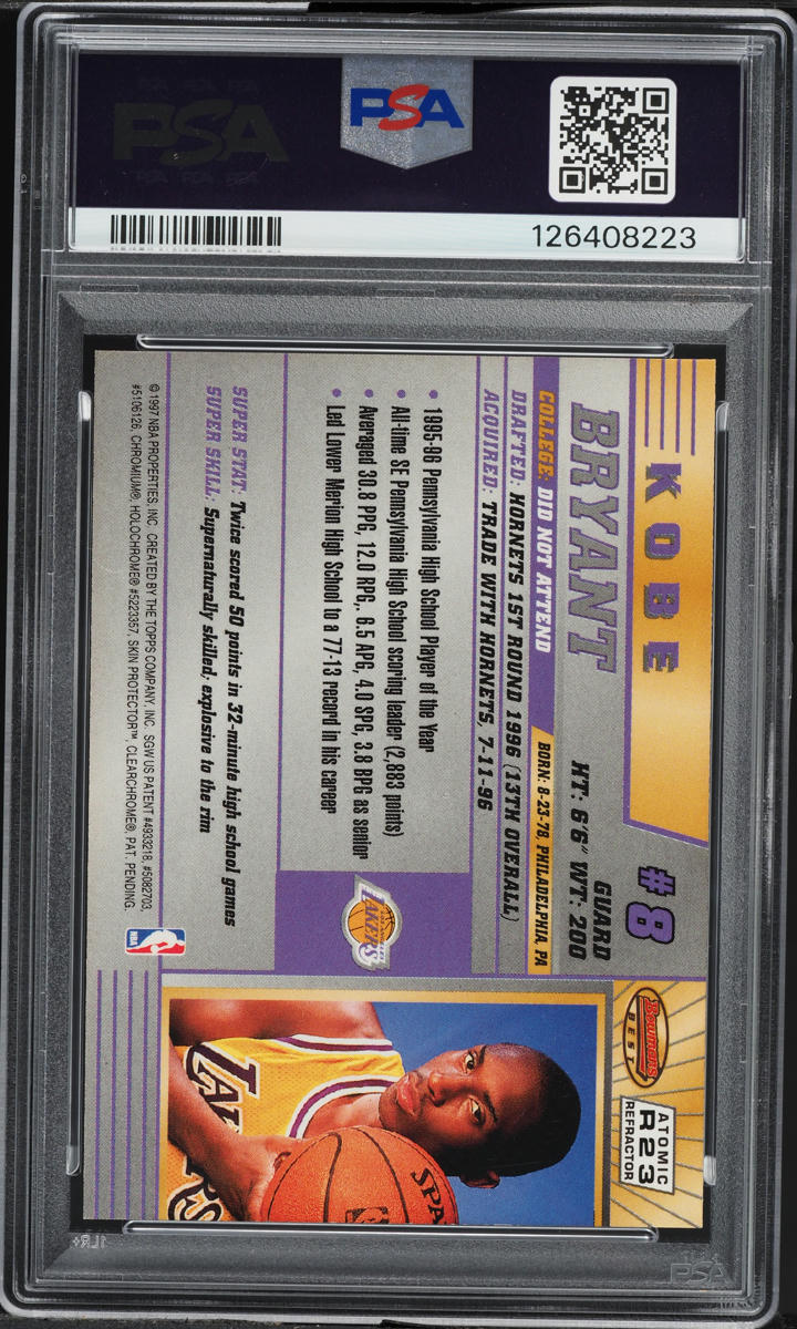 その他 KOBE Bowman's Best Atomic Refractors Kobe Bryant 1996 Bowman's Best #R23 Atomic Refractor Price Guide