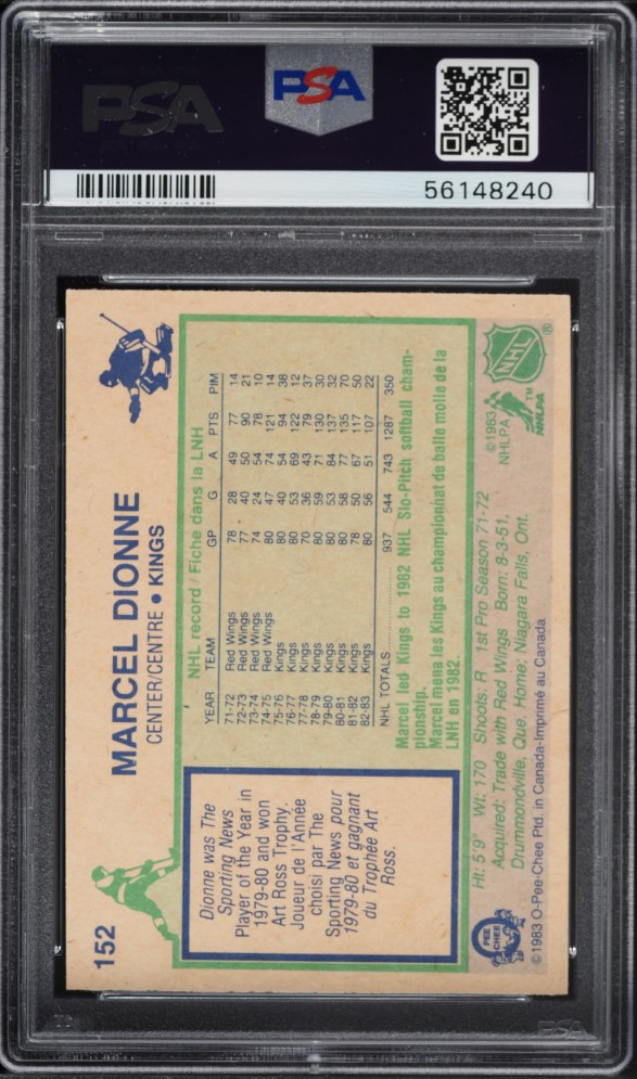 1983 O-Pee-Chee Hockey Marcel Dionne #152 PSA 9 MINT