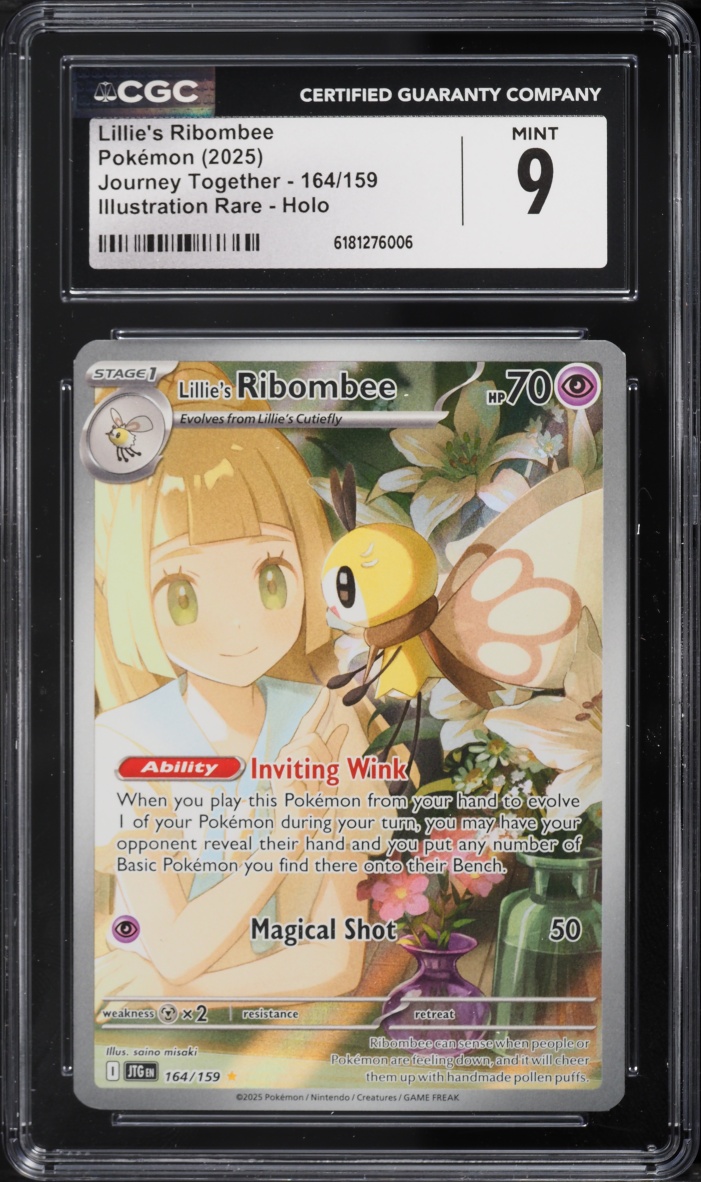2025 Pokemon Scarlet & Violet Journey Together IR Lillie's Ribombee #164 CGC 9 MINT