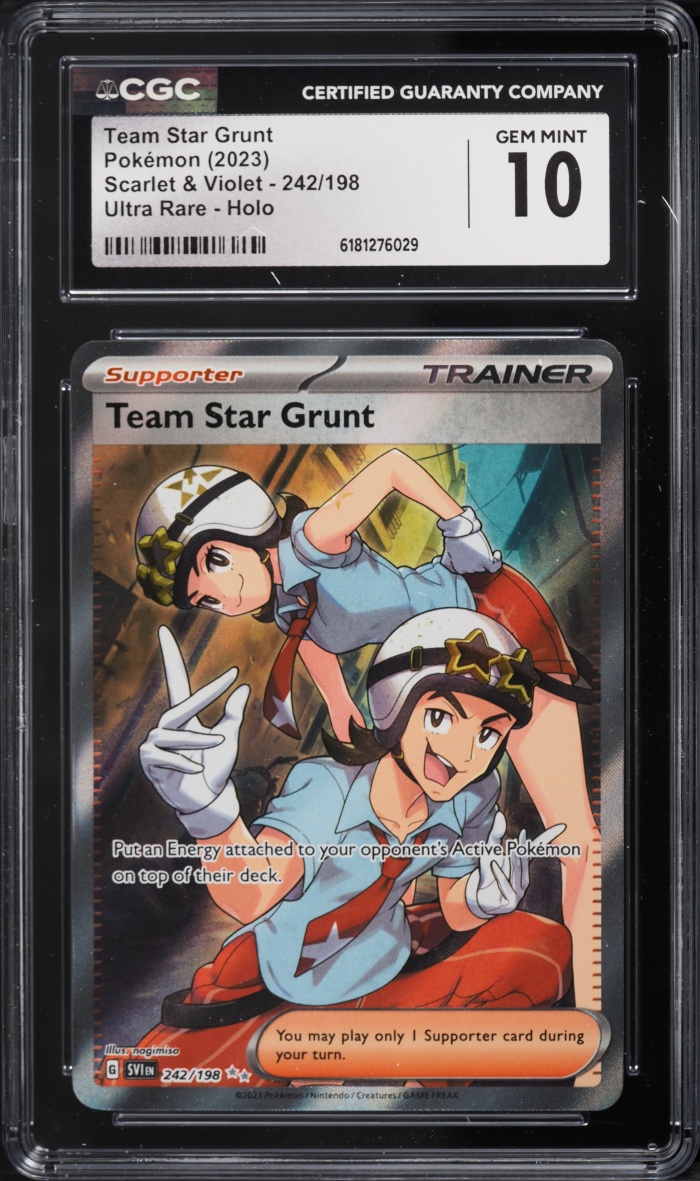 2023 Pokemon Scarlet & Violet Full Art Team Star Grunt #242 CGC 10 GEM MINT