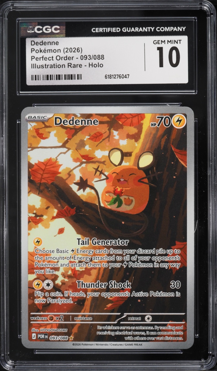 2026 Pokemon Mega Evolution Perfect Order IR Dedenne #93 CGC 10 GEM MINT