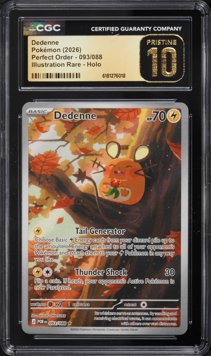 2026 Pokemon Mega Evolution Perfect Order IR Dedenne #93 CGC 10 PRISTINE